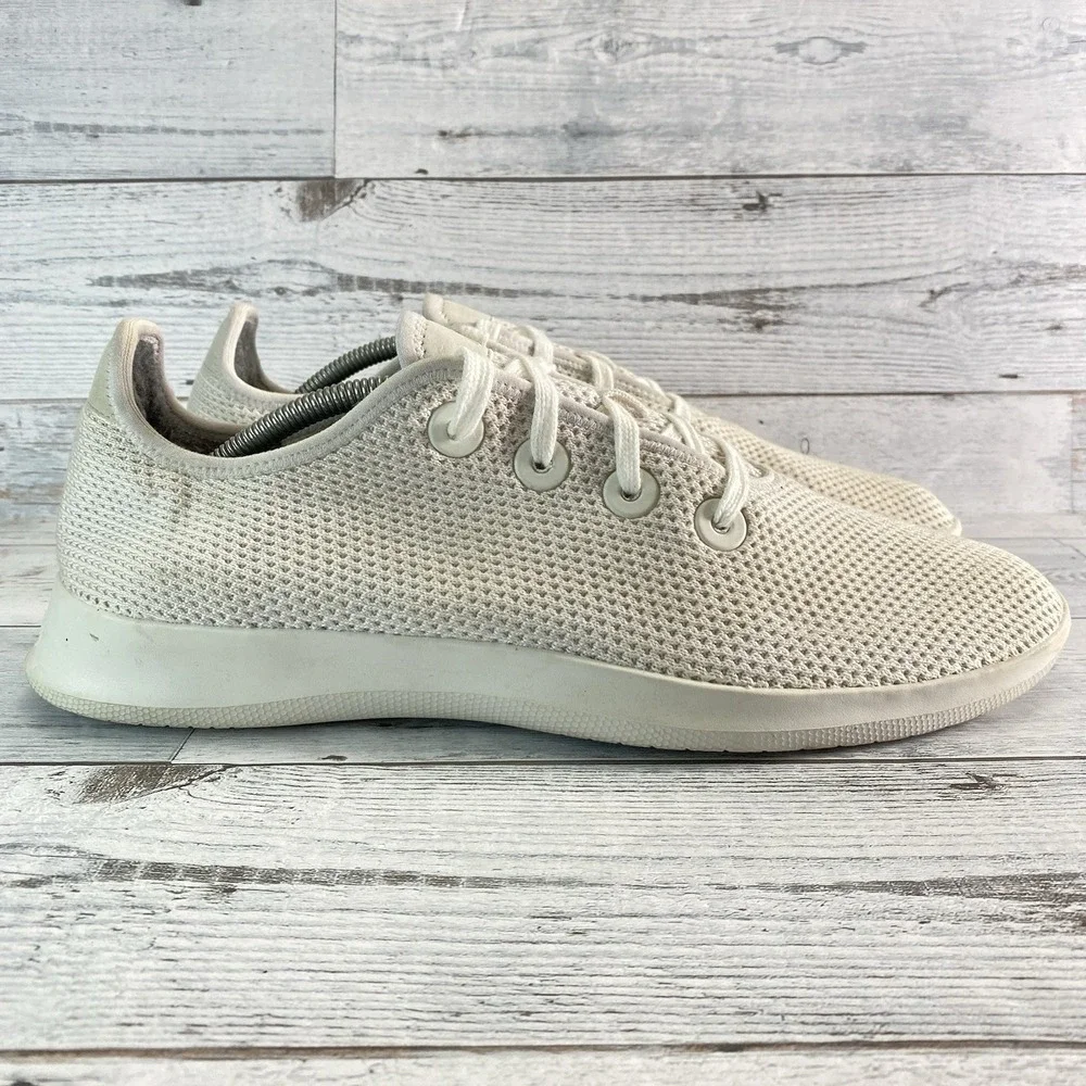Allbirds Tree Runner Sneakers Mens 12 Beige Wheat Mesh Walking Athletic Casual